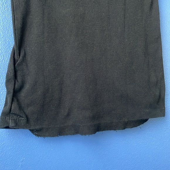 Black basic Henley tee w 5 button front waist length FITTED shape free tee gift - Picture 5 of 12